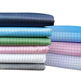 ESD Fabric Factory - Conductive Wire Twill Polyester 5mm Grid Dark Blue for Lab