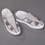 ESD Work Shoes Factory - Gray Breathable PU Sole Four Holes Soft Leather Uppers