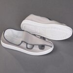 ESD Work Shoes Factory - Gray Breathable PU Sole Four Holes Soft Leather Uppers