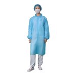 Disposable Safety Clothing Factory - White Non-Woven Experimental Visiting Coat Velcro