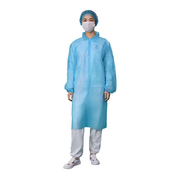 Disposable Safety Clothing Factory - White Non-Woven Experimental Visiting Coat Velcro
