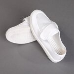 ESD Working Shoes Factory - White PVC Cleanroom Antistatic Mesh with PU Conductive Insole