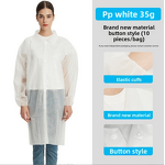 Disposable Safety Clothing Factory - White Non-Woven Experimental Visiting Coat Velcro