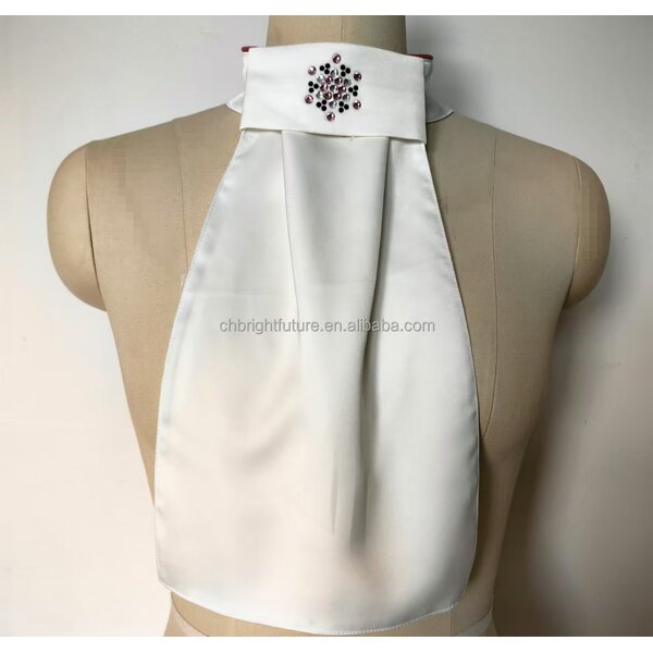 Stock Tie Factory - OEM White Color Fabric Ready Tied Dressage Competition