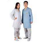 ESD Lab Coat Manufacturer - OEM White Blue Color Antistatic Safety Cleanroom Worker
