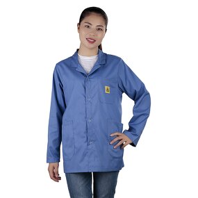 ESD Lab Coat Manufacturer - OEM White Blue Color Antistatic Safety Cleanroom Worker