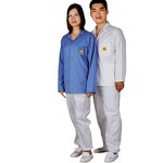 ESD Lab Coat Manufacturer - OEM White Blue Color Antistatic Safety Cleanroom Worker