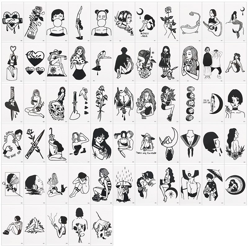 Fashion Semi Permanent Body Tatoo Stickers Cool Designs Skin Safe Temporary Tattoo Sticker