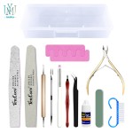 Professional Stainless Steel Cuticle Pusher and Cutter Cuticle Remover Nippers 12 Pcs Manicure Tools Set for Girls