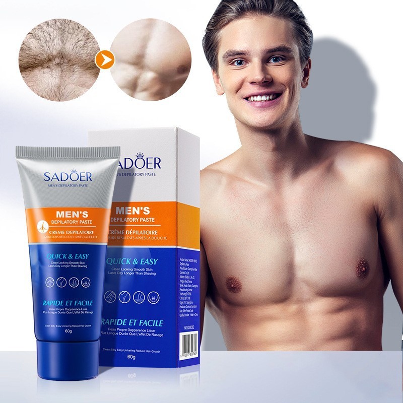 Private Label Natural Organic Full Body Painless Smooth Rejuvenating Convenient Hair Removal Cream for Men