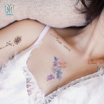 自定义花朵图案指甲花黑色金色纹身贴纸身体可拆卸粘合剂临时眉毛纹身贴纸