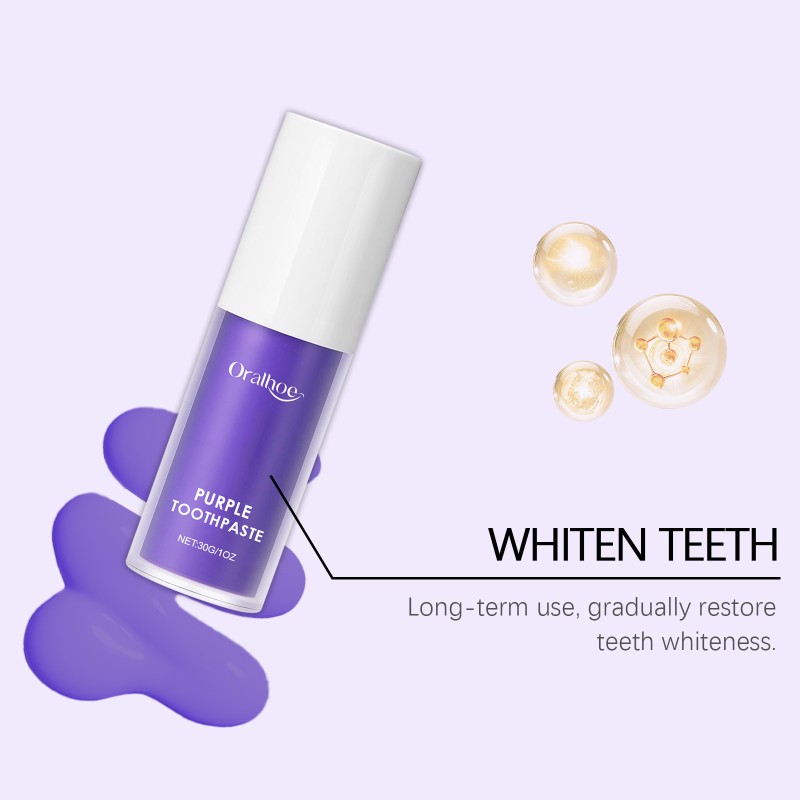 Wholesales 30Ml Teeth Remove Stain Formula for Sensitive Teeth & Cavity Prevention Purple Teething Whitening Toothpaste