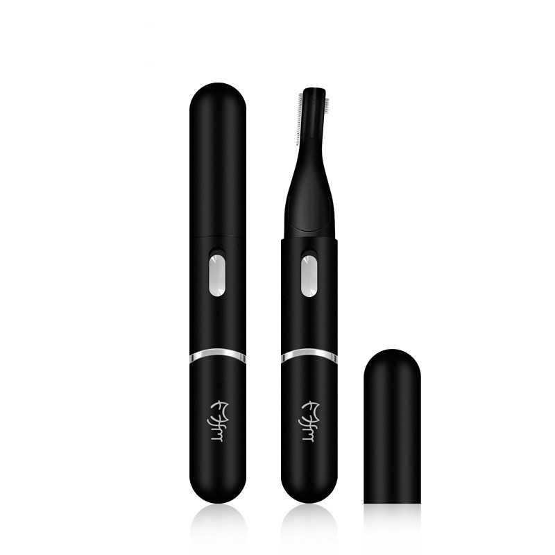 Custom Logo Usb Rechargeable Electric Ear Nose Neck Eyebrow Hair Shaver Ladies Double-Sided  Eyebrow Hair Remover Trimmer