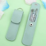 Ear Cleaner Ear Picking Tools Leather Pouch 6-Piece Set Stainless Steel Ear Scoop Double Head