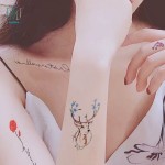 自定义花朵图案指甲花黑色金色纹身贴纸身体可拆卸粘合剂临时眉毛纹身贴纸