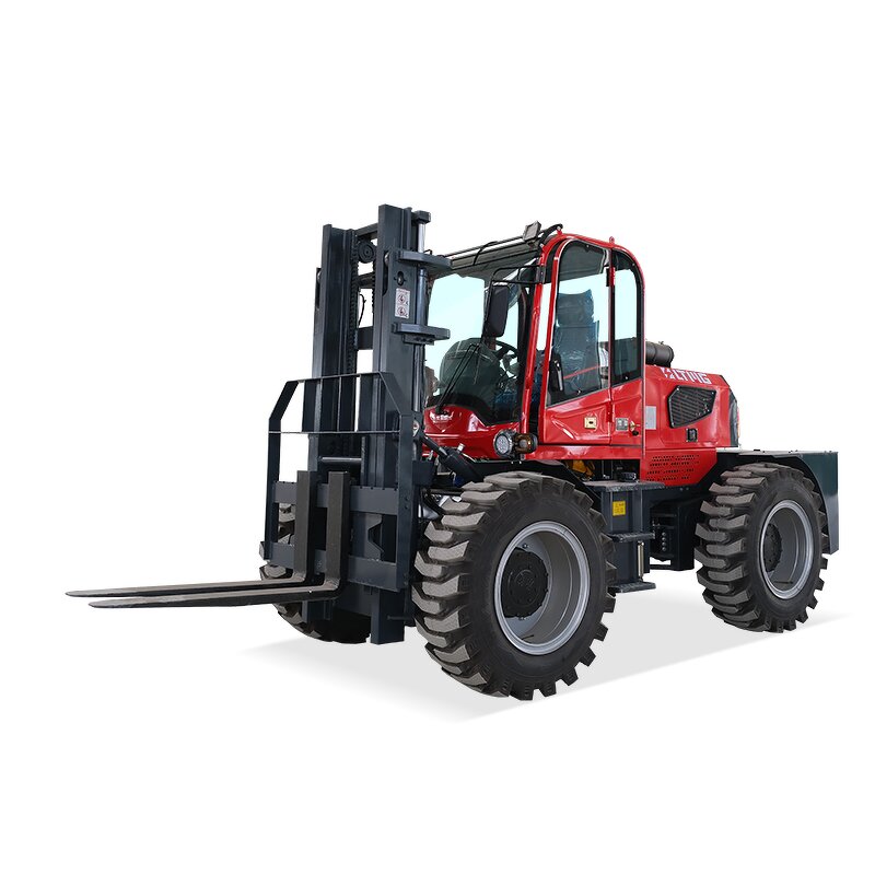 Diesel Forklift Factory - OEM High Power 4000KG 5000KG 4WD Rough Terrain with Cabin