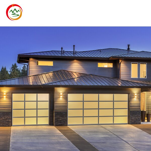 Automatic Garage Door Manufacturer - OEM Modern Frosted Glass Black Aluminum Alloy