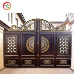 Cast Aluminum Gate Factory - OEM Golden Paint Outdoor Decoration Fence Courtyard Gate