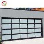 Automatic Garage Door Manufacturer - OEM Modern Frosted Glass Black Aluminum Alloy