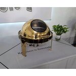 Chafing Dish Manufacturer - OEM High Quality Gold Color 6L Stainless Steel Round
