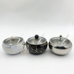 Seasoning Jar Manufacturer - OEM Hot Selling 11cm Stainless Steel Sugar Bowl with Spoon