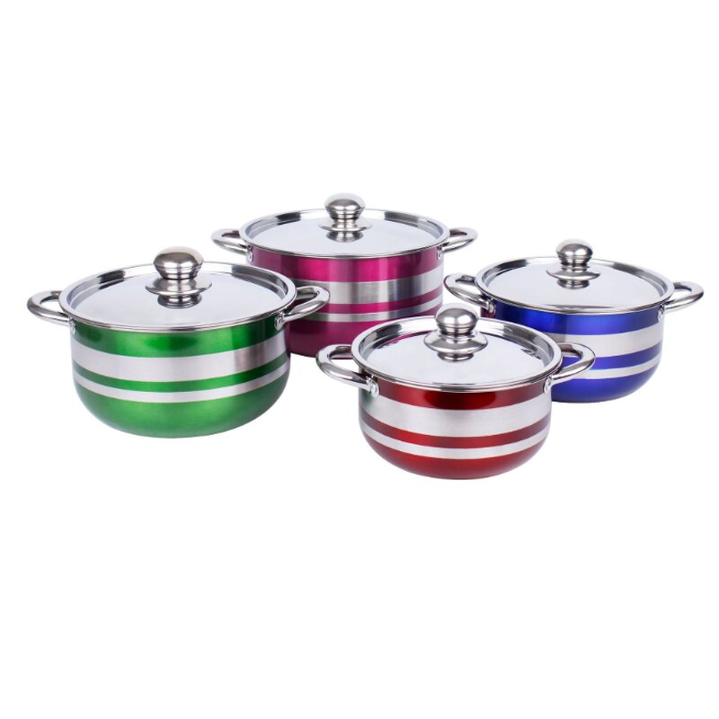Colorful Cookware Set Factory - OEM Hot Sale Stainless Steel 8pcs Saucepan with Cover