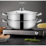 Double Layer Steamer Factory - OEM Cheap Price Stainless Steel Cooking Pot