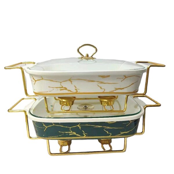 Alcohol Stove Factory - OEM High Quality Gold Ceramic Buffet Food Warmer