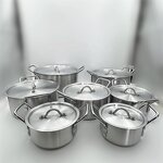 Aluminium Cookware Set Manufacturer - OEM New Arrival 7 Pcs Different Weight Cooking Pot