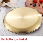 Gold Serving Tray Factory - OEM Luxury Stainless Steel Round Dinner Plate