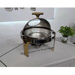 Chafing Dish Manufacturer - OEM High Quality Gold Color 6L Stainless Steel Round