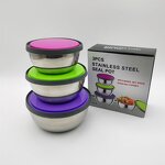 Seal Pot Salad Bowl Factory - OEM Cheap 3PCS Stainless Steel Food Storage Bowl