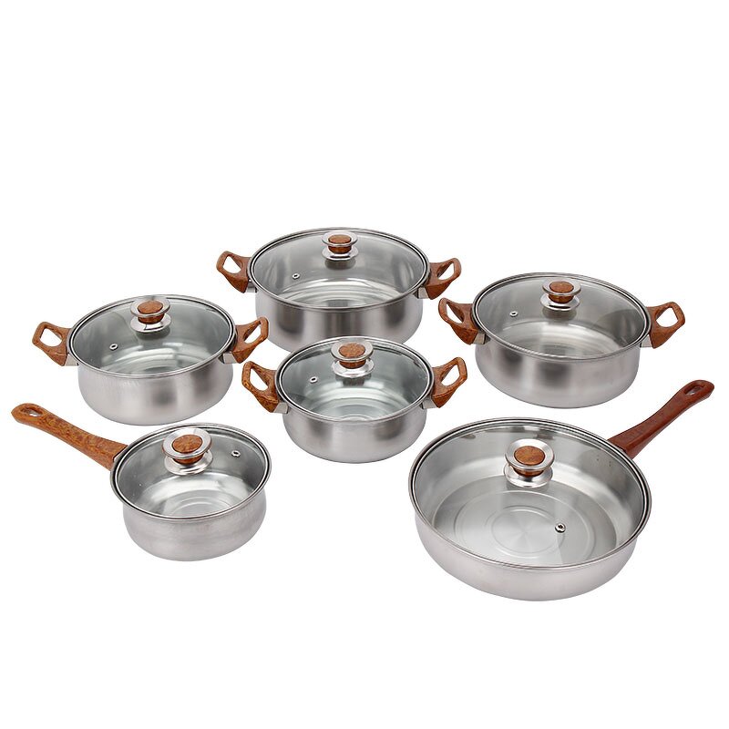 Cookware Set Factory - OEM Stainless Steel 12 Piece Pot Set