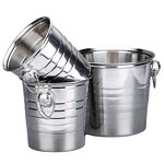 Ice Bucket Factory - OEM Stainless Steel 3-7L Portable Thickened Round Head Champagne