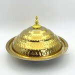 Buffet Plate Factory - OEM Stainless Steel Serving Tray Gold Round with Lid