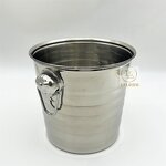 Ice Bucket Factory - OEM Stainless Steel 3-7L Portable Thickened Round Head Champagne