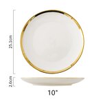 Ceramic Plates Factory - OEM Luxury Gold Rim Hotel Restaurant Porcelain