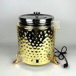 Electric Soup Pot Factory - OEM Luxury 10L Gold Stainless Steel Hammer Pattern Insulated