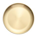 Gold Serving Tray Factory - OEM Luxury Stainless Steel Round Dinner Plate