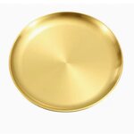 Gold Serving Tray Manufacturer - OEM Luxury Stainless Steel Round Dinner Plate