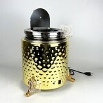 Electric Soup Pot Factory - OEM Luxury 10L Gold Stainless Steel Hammer Pattern Insulated