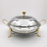 Small Chafing Dish Set Factory - OEM Hot Sale Golden Silver 18-28CM Stainless Steel