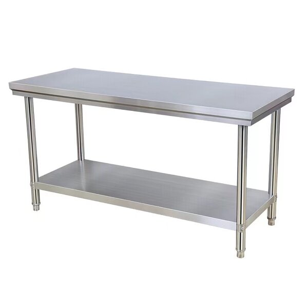 Folding Work Table Factory - OEM Commercial Kitchen Equipment Stainless Steel 2 Layers