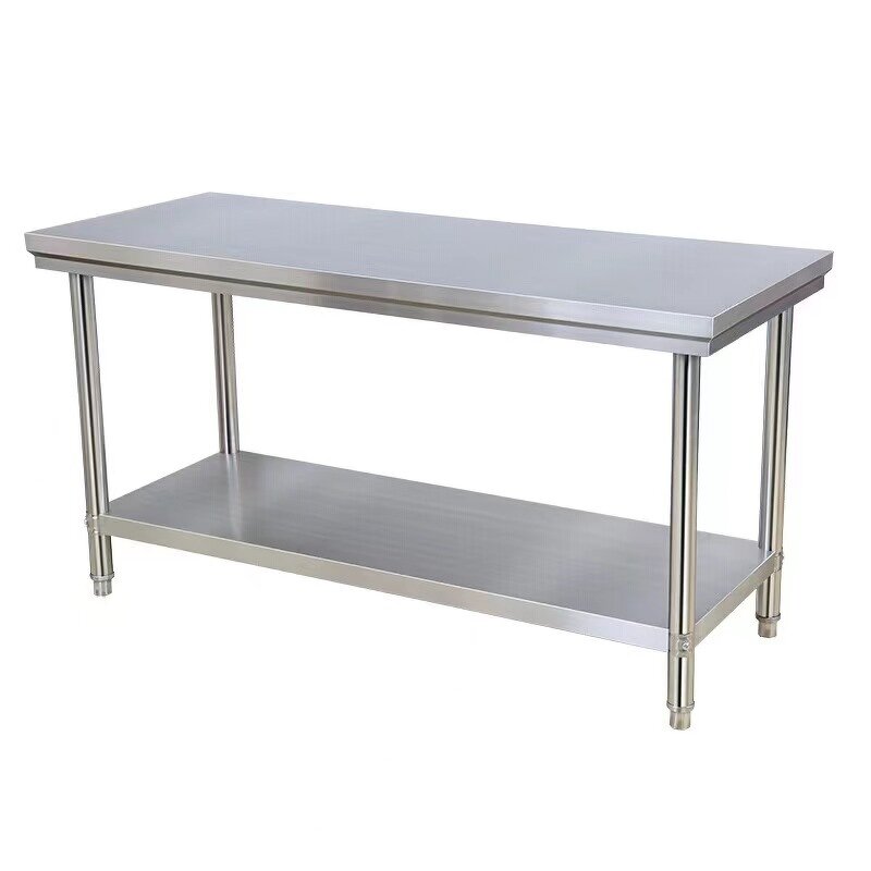 Folding Work Table Factory - OEM Commercial Kitchen Equipment Stainless Steel 2 Layers