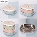 Food Container Lunch Box Factory - OEM SS304 Stainless Steel 3 Layer with Airtight Cover