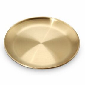 Gold Serving Tray Manufacturer - OEM Luxury Stainless Steel Round Dinner Plate