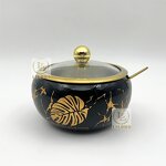 Sugar Bowl Manufacturer - OEM Hot Selling 9cm Stainless Steel with Spoon Glass Lid