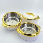 Insulated Hot Pot Set Factory - OEM Luxury Home Use 3 Pcs Set Stainless Steel