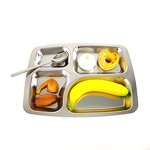 Fast Food Tray Factory - OEM Wholesale Cheap Price Stainless Steel 4 Grid