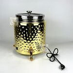 Electric Soup Pot Factory - OEM Luxury 10L Gold Stainless Steel Hammer Pattern Insulated